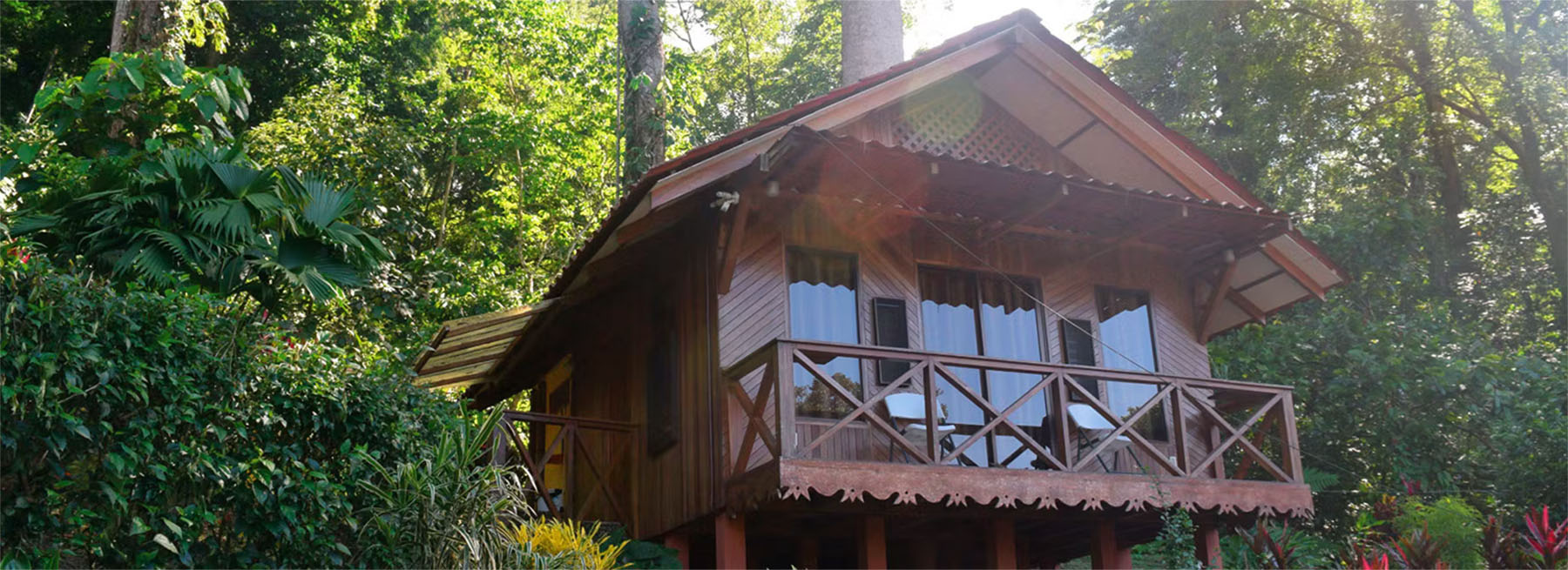 Caribbean style villa with jungle view